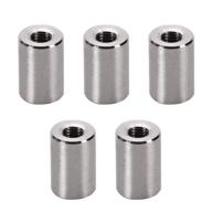 mromax m10 height 30mm 304 stainless steel threaded sleeve rod bar stud round coupling connector tube nuts silver tone 5pcs logo