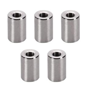 img 4 attached to MroMax M10 Height 30Mm 304 Stainless Steel Threaded Sleeve Rod Bar Stud Round Coupling Connector Tube Nuts Silver Tone 5Pcs