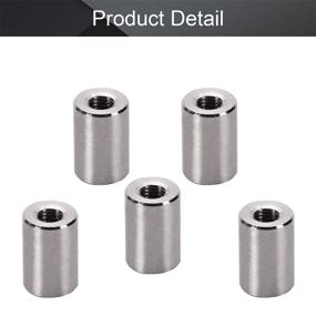 img 1 attached to MroMax M10 Height 30Mm 304 Stainless Steel Threaded Sleeve Rod Bar Stud Round Coupling Connector Tube Nuts Silver Tone 5Pcs