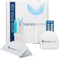 advanced teeth whitening kit: premium professional at-home system for sensitive teeth. powerful 16 led light with usb/phone charging. includes 2 x 36% carbamide peroxide gel & 1 remineralizing gel. logo
