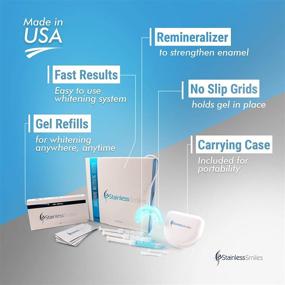 img 3 attached to Advanced Teeth Whitening Kit: Premium Professional at-Home System for Sensitive Teeth. Powerful 16 Led Light with USB/Phone Charging. Includes 2 x 36% Carbamide Peroxide Gel & 1 Remineralizing Gel.