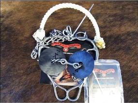 img 1 attached to 🐴 Reinsman Josey Million Dollar Bit for Horse - 3-Piece Twisted Wire Dog Bone Snaffle Mouthpiece - Rope Noseband - Stage D, Silver/Black/White, Size 5, (0110-0000)