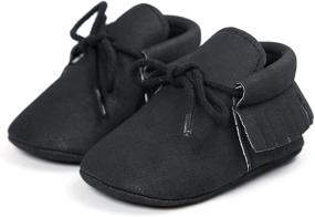 img 4 attached to 👣 Premium Soft Sole Tassel Baby Moccasins: Anti-Slip First Walker Shoes for Infant Boys and Girls