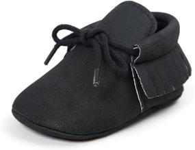 img 2 attached to 👣 Premium Soft Sole Tassel Baby Moccasins: Anti-Slip First Walker Shoes for Infant Boys and Girls