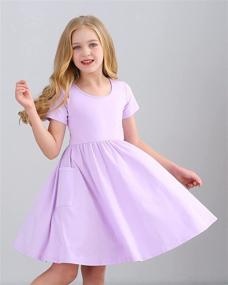 img 1 attached to 👗 STELLE Casual Sleeve Toddler School Girls' Dresses Clothing