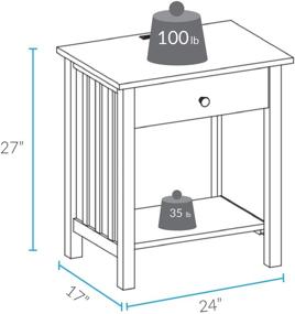 img 1 attached to 🛏️ Elevate Your Bedside Experience with the Espresso Vanderbilt Nightstand featuring USB Ports