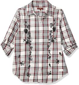 img 2 attached to All Mankind Girls Flannel Zinfandel Girls' Clothing