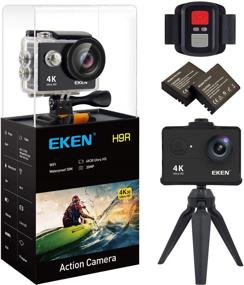 img 1 attached to 📷 EKEN H9R Action Camera 4K with WiFi, Waterproof Sports Camera, Full HD Video Camera (4K30, 2.7K30, 1080p60, 720p120), 20MP Photo, 170 Wide Angle Lens, Includes 11 Mounting Kit, 2 Batteries - Black
