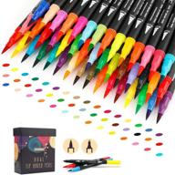 🎨 72 colors dual tip brush pens highlighter art markers set - fine liners & brush tip watercolor pen pack for adult and kids coloring books, calligraphy, hand lettering, note taking - gc logo