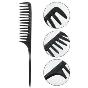 img 1 attached to 🔥 Wapodeai Wide Tooth Comb – Detangling Styling Hair Brush with Professional Carbon Fiber, Anti-Static & Heat Resistant Design - Suitable for All Hair Types.