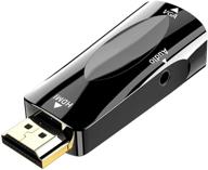 🔌 hdmi to vga adapter 1080p video with 3.5mm audio jack - cuxnoo hdmi-vga converter for laptop, pc, raspberry pi, chromebook, roku, xbox - display on vga monitor, projector logo