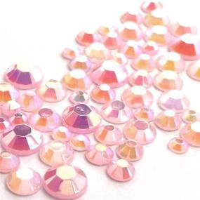 img 1 attached to 💎 GreatDeal68: 250 pcs Acrylic Jelly AB Rhinestone Mix in Light Pink - 3mm to 6mm Round Flatbacks with Free Samples