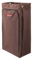 rubbermaid commercial cleaning cart bag, high capacity, 30 gallon, brown logo