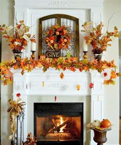 img 3 attached to Garland Hanging Artificial Thanksgiving Fireplace