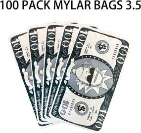 img 1 attached to Ulbizina 100 Pack 3.5 Resealable Printed Mylar Bags - Stand-up Zip Lock Pouches with Aluminum Foil - Food Packaging Baggies, 3.14x5.5 Inches