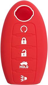 img 1 attached to 🔑 CoolBestDa Silicone 5-Button Smart Key Fob Remote Cover Case Skin Jacket for 2018/2017 Nissan Armada, Murano, Rogue, Maxima, Altima Sedan, Pathfinder (Part# KR5S180144014)