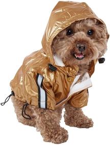 img 3 attached to 🐾 Reflective Reversible Pet Raincoat - Windproof and Waterproof Dog Coat with Polar Fleece Lining - Adjustable Dog Jacket with Removable Hood and All 4 Sleeves, by Pet Life ® Reflecta-Sport