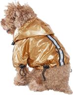 🐾 reflective reversible pet raincoat - windproof and waterproof dog coat with polar fleece lining - adjustable dog jacket with removable hood and all 4 sleeves, by pet life ® reflecta-sport логотип