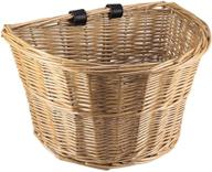 🚲 acecity wicker d-shaped bike basket, portable hand-woven shopping basket with leather straps - folk craftsmanship bicycle handlebar storage basket (size m) logo