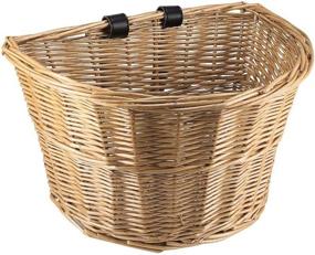 img 4 attached to 🚲 ACECITY Wicker D-Shaped Bike Basket, Portable Hand-Woven Shopping Basket with Leather Straps - Folk Craftsmanship Bicycle Handlebar Storage Basket (Size M)