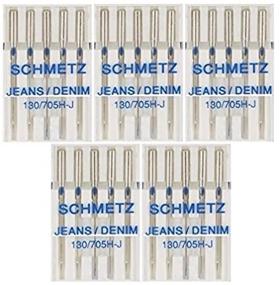 img 3 attached to 🧵 25 Schmetz Denim Sewing Machine Needles 130/705H-J Size 100/16 for Jeans