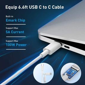 img 1 attached to 💻 High-Powered 87W USB C Charger for MacBook Pro 15/13 inch & MacBook Air 13 inch - Thunderbolt 3 Block, 6.6ft 5A Cable Included