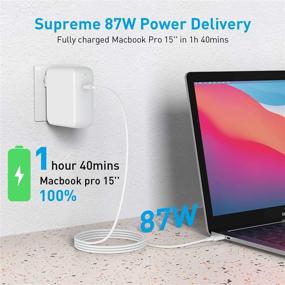 img 3 attached to 💻 High-Powered 87W USB C Charger for MacBook Pro 15/13 inch & MacBook Air 13 inch - Thunderbolt 3 Block, 6.6ft 5A Cable Included