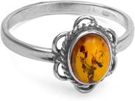 💍 exquisite ian and valeri co. amber sterling silver victorian style small oval ring: timeless elegance for all occasions logo