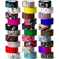 🎨 washi tape set - 30 rolls of 15 mm wide colored masking tape for kids and adults - scrapbooking supplies, decorative tape for diy craft and gift wrapping - bullet journals, planners, party decorations included logo