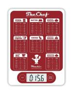 🍳 mackie the chef food scale: digital kitchen scale for precise cooking and baking, grams and ounces measurement, easy meal prep with conversion table, red & white design logo