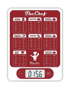 img 4 attached to 🍳 Mackie The Chef Food Scale: Digital Kitchen Scale for Precise Cooking and Baking, Grams and Ounces Measurement, Easy Meal Prep with Conversion Table, Red & White Design