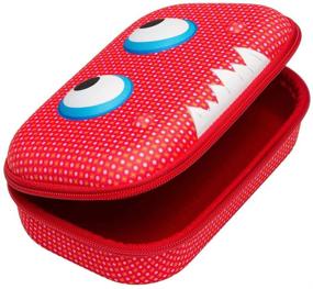 img 1 attached to 🖍️ ZIPIT Beast Pencil Box: Cute Red Storage Case holds 60 Pens | Machine Washable | Secure Zipper Closure