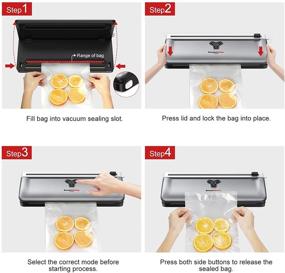 img 3 attached to 🔒 2-in-1 Vacuum Sealer Machine: Preserve Food Freshness with Automatic Air Vacuumed Sealing, Dry & Moist Modes, Built-in Cutter, Sous Vide Compatible - Silver