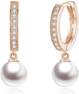 💎 cinily pearl hoop earrings: stylish 14k gold plated huggies for women & teens logo