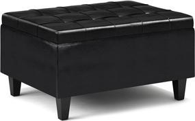 img 4 attached to SIMPLIHOME Harrison Coffee Storage Ottoman Furniture for Accent Furniture