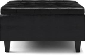 img 1 attached to SIMPLIHOME Harrison Coffee Storage Ottoman Furniture for Accent Furniture