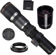 📷 high-resolution telephoto reflex lens - 500mm/1000mm manual - compatible with canon eos rebel t3i, t4i, t5, t5i, t6, t7, t6i, t6s, t7i, sl1, sl2, eos 60d, 70d, 77d, 80d, 5d iii, 5d iv, eos 6d, 7d, 7d ii, 90d cameras logo