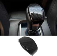 carbon fiber interior gear shift knob cover trim sticker for honda civic 10th gen (2016-2020) logo