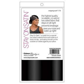 img 3 attached to 🔒 Stay On Satin Wrapping Scarf - Black: Exceptional Hair Protection and Style Retention