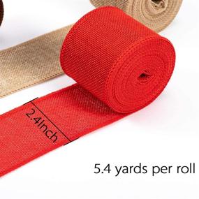 img 1 attached to 🎁 5-Pack Burlap Ribbon Rolls- 27 Yards 2.4'' Wide Natural Burlap Weave Ribbon in 5 Colors- DIY Handmade Trims for Holiday Decor, Rustic Gift Wrapping, Floral Bows, Party Favors- Crafting Supplies