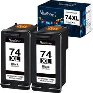 🖨️ high yield remanufactured ink cartridge replacement for hp 74xl (ch623bn cb336wn) - deskjet d4260 d4280 d4360 printer - 2 black pack logo