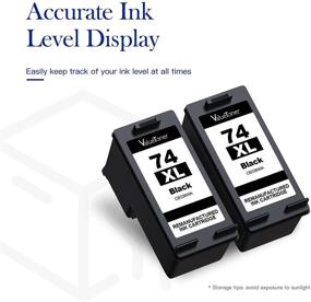 img 1 attached to 🖨️ High Yield Remanufactured Ink Cartridge Replacement for HP 74XL (CH623BN CB336WN) - Deskjet D4260 D4280 D4360 Printer - 2 Black Pack