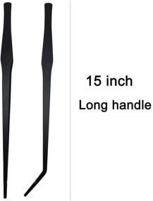 img 3 attached to 🐠 10.6 inch VVS Long Handle Aquarium Tweezers Serving Tongs, Set of 2 Stainless Steel Straight and Curved Tweezers for Fish Tank Plants and Reptile Feeding Tongs in Black