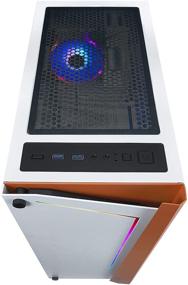 img 2 attached to Корпус среднего размера Azza Apollo CSAZ-430W-DF1 в оранжевом/белом цвете 🧡 с RGB-подсветкой и закаленным стеклом - улучшен для SEO