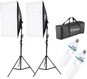 img 4 attached to Kshioe Softbox Lighting Kit: Профессиональное фотооборудование для фотографий высокого качества в студии, с 2 мягкими световыми коробами, подставками и сумкой для переноски.
