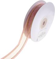 🎀 blush gold-lined satin edge organza ribbon, 5/8-inch, 25-yard by homeford logo