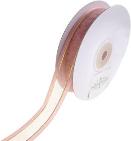 img 1 attached to 🎀 Blush Gold-Lined Satin Edge Organza Ribbon, 5/8-Inch, 25-Yard by Homeford