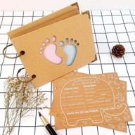 👶 ourwarm 40pcs baby shower advice cards - baby prediction cards for shower games, elephant gender reveal party games - new parent message advice book, kraft paper collection logo