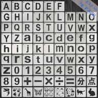 🔤 jaki 78 letter stencils for wood painting, reusable alphabet and number stencils for learning, plastic animal stencils for diy projects, art and craft supplies for back to school logo