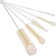 🧼 german-made redecker bottle cleaning brush set: pig bristle & wool tips, wire handles, set of 5 in various sizes logo